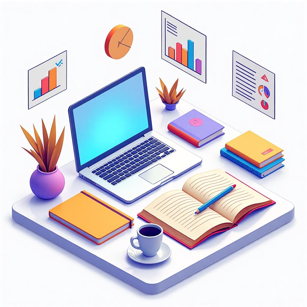 Student preparing for CAT exam with study materials and laptop